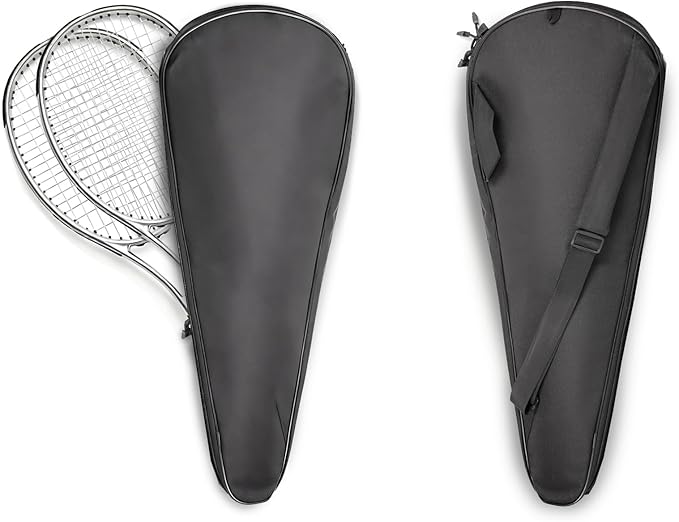 2 Rackets Tennis Racket Cover Padded Tennis Racket Bag with Handle and Adjustable Shoulder Strap