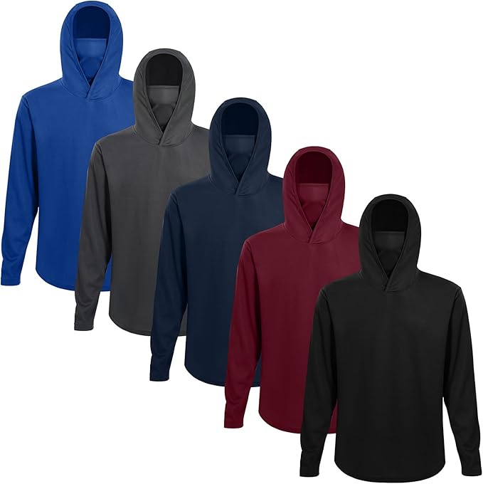 Mens Long Sleeve T-Shirts Casual Crew Neck Tee Shirt Summer Soft Running Swimming Cycling Fishing Tops