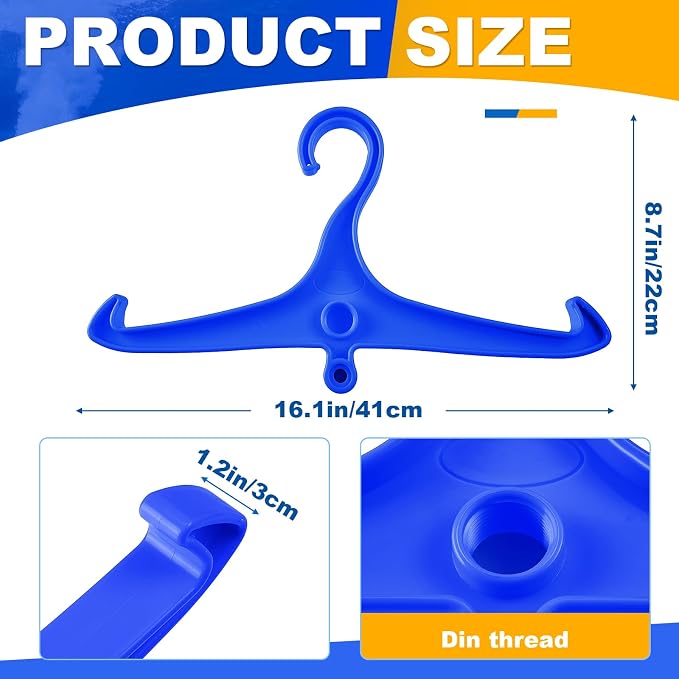 FoldTier Scuba Hanger BC Regulator Scuba Diving Wetsuit Hanger with Din Threads Vest Tactical Gear for Dry Clothes BCD Side Hanging