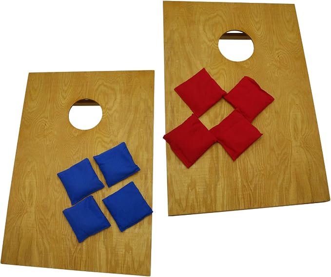 Bean Bag Toss Set - Premium All Wood Cornhole Set Includes 8 Bags by Trademark Innovations
