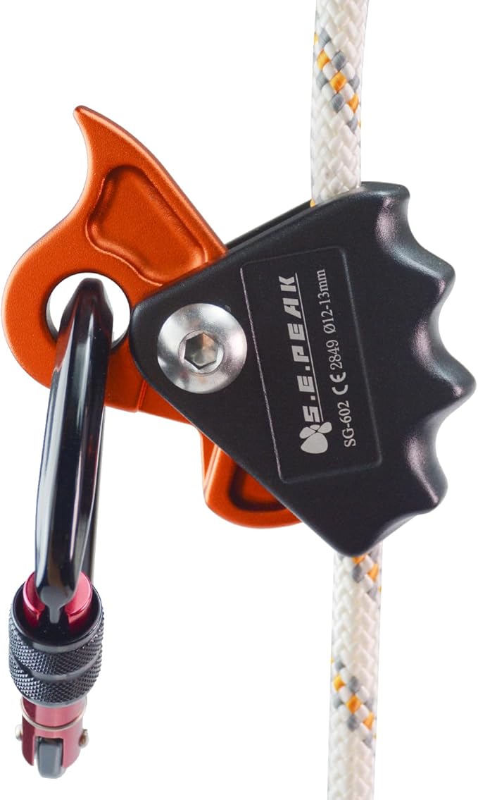 Detachable Climbing Ascender 15kN Rope Grab Ascender, Flip Line Adjuster, Fall Protection Belay Device for Rock Climbing,Tree Arborist/Fit for 11~13 MM Rope