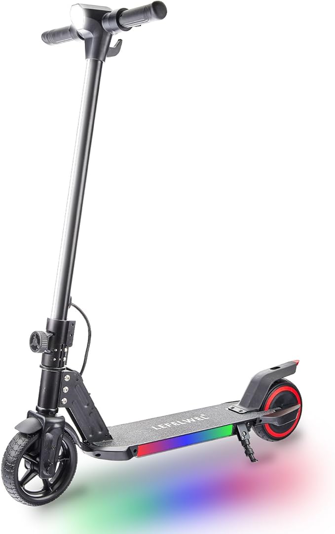 Electric Scooter for Kids Ages 6-12, 150W Motor, 4/7/11 Mph, 60 mins Ride Time, Adjustable Speed, LED Display, Colorful Lights, Electronic Brake, Foldable Kids Electric Scooter,UL2272 Certified(Black)