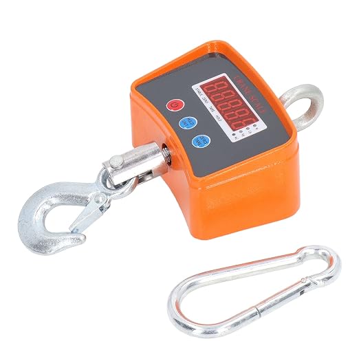 Electronic Hook Scale, 1000KG Heavy Duty Industrial Crane Scale Rechargeable Digital Hanging Scale with Backlit LCD Display Smart Weighing Crane Hook Scale for Farm, Construction, Warehouse(#2)