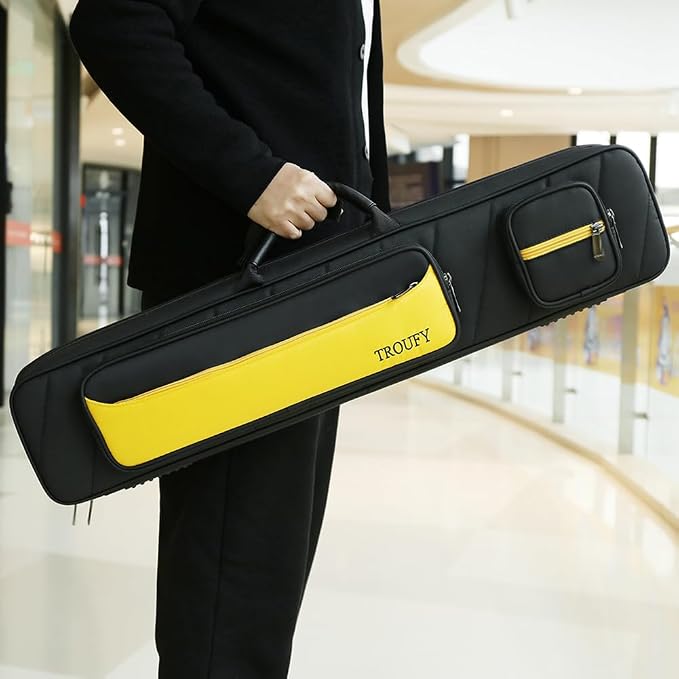Pool Cue Case – Durable 4x4 & 4x5 Billiard Pool Cue Stick Carrying Case with Large Storage Space, Waterproof Billiards Accessories