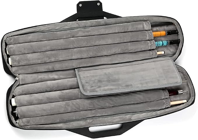 Pool Cue Case 4x4 with Backpack Straps Carrying Case for 4 Pool Cues