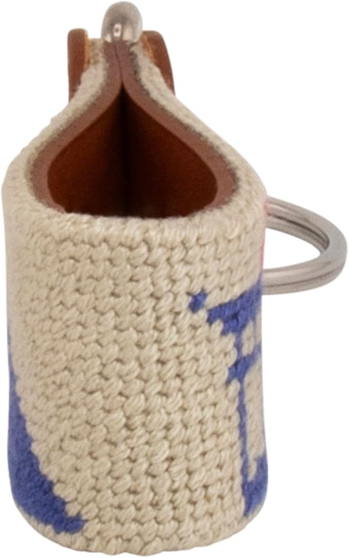 Leather Hand-Stitched Needlepoint Key Fob or Key Chain