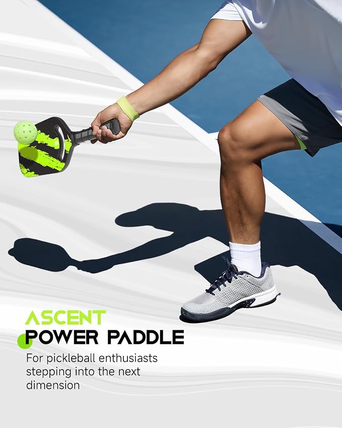 Warping Point Ascent Pickleball Paddles| Carbon Fiber Pickleball Racket with Aero Throat | Textured Grit Surface | Hexa Polymer Core | Designed for Swing Speed and Maneuverability