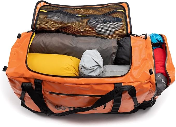 TIOGA Venture Outdoor Duffel Bag with Backpack Straps, Weather Resistant, Rugged Construction, Gear Hauling for Outdoor Adventures, Medium / 50L, Grey