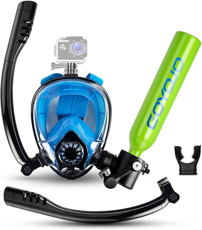 GOYOJO Mini Scuba Tank with DOT Certified, Portable Scuba Diving Kit with Optional Snorkel Mask Combo, Refillable Emergency Backup Pony Bottle for Snorkeling, Underwater Breathing, Training
