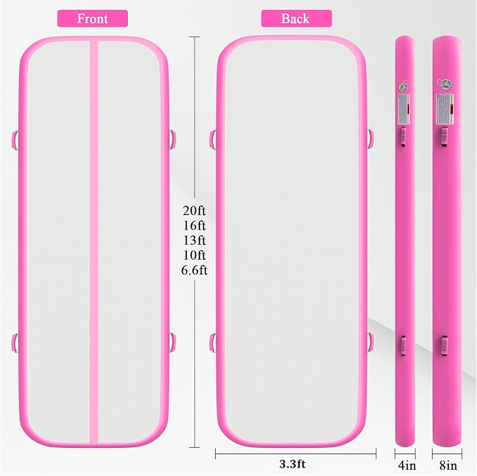 Estgora Gymnastics Mat for Tumbling Tumble Track, Thick Inflatable Gymnastic Training Equipment For kids At Home Gym Cheerleading with Electric Pump