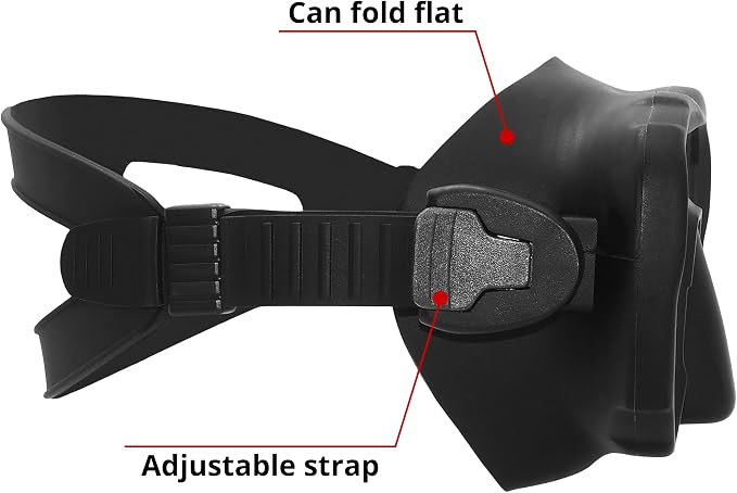 Nami Single Frameless Diving Mask - Panoramic View, UV Available - Scuba, Freediving, Spearfishing, Snorkel Mask for Adults