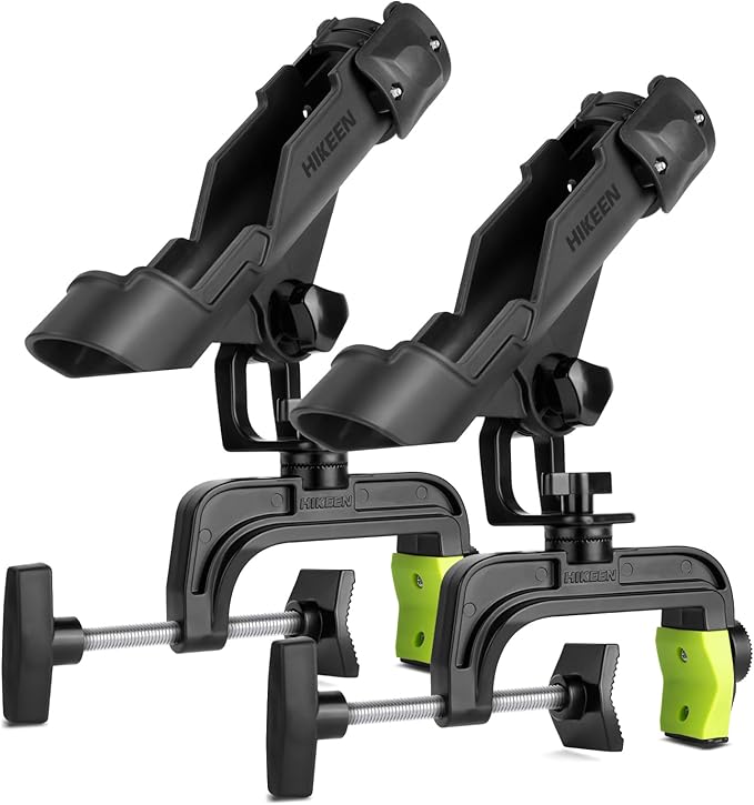 Fishing Rod Holders for Boat, Upgraded Fishing Pole Holders with Enlarge Clamp for Most Rod, Adjustable Fishing Rod Rack Fit Round/Square Tubes