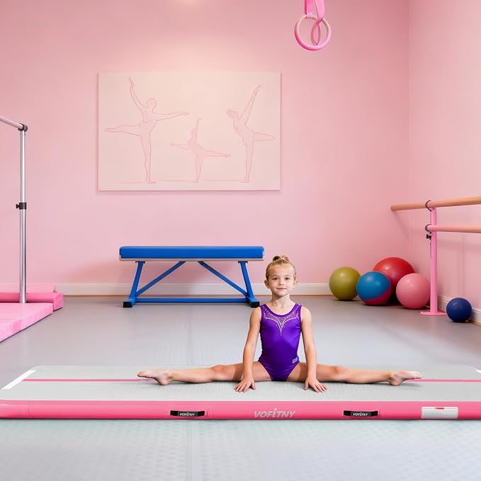 VOFiTNY All Purpose Gymnastics Mat 6.6/10/13/16/20 ft Sturdy Inflatable Tumble Track for Home/Gym
