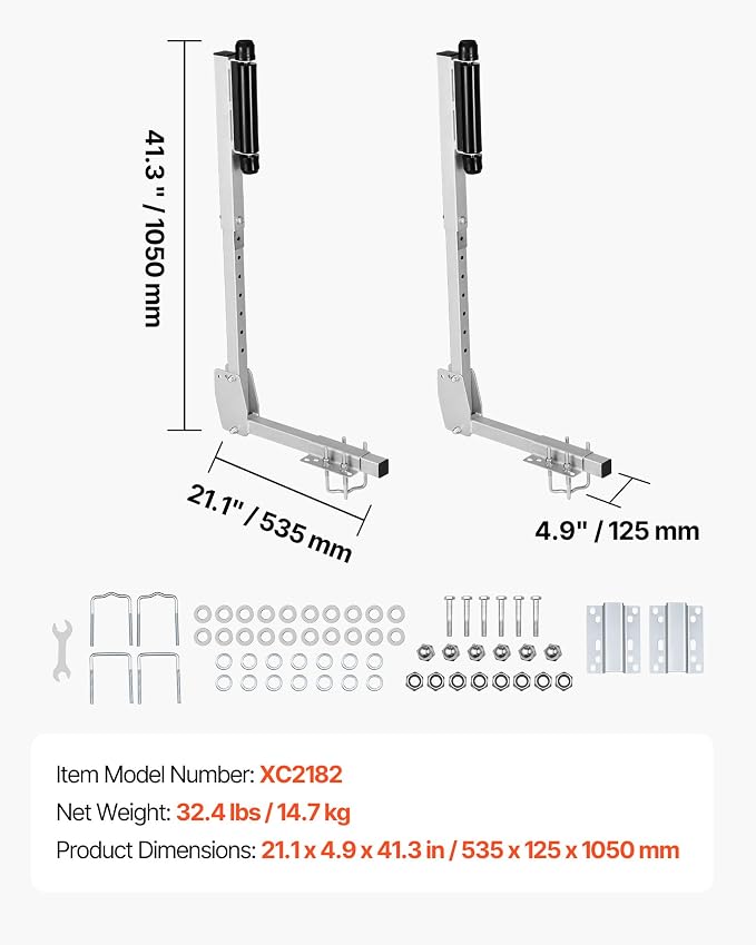 VEVOR Boat Trailer Guide, 16.7"- 60″ Adjustable Design Trailer Guide Poles, 2PCS Trailer Guide-Ons for Ski Boat, Fishing Boat or Sailboat Trailer