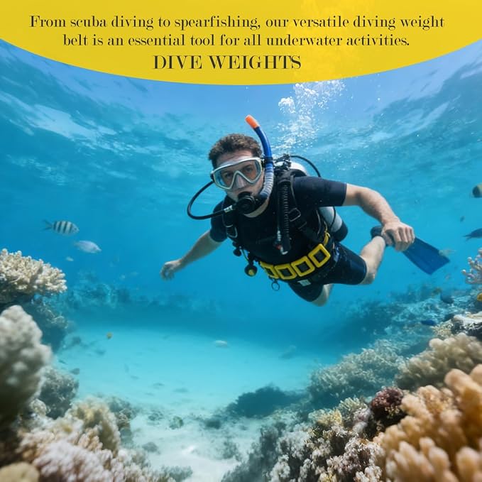 4 Pcs Scuba Weight Belt,Diving Weight Belt with Metal Block Buckle Coated Dive Weights Nylon Dive Belt Suitable for Free Diving