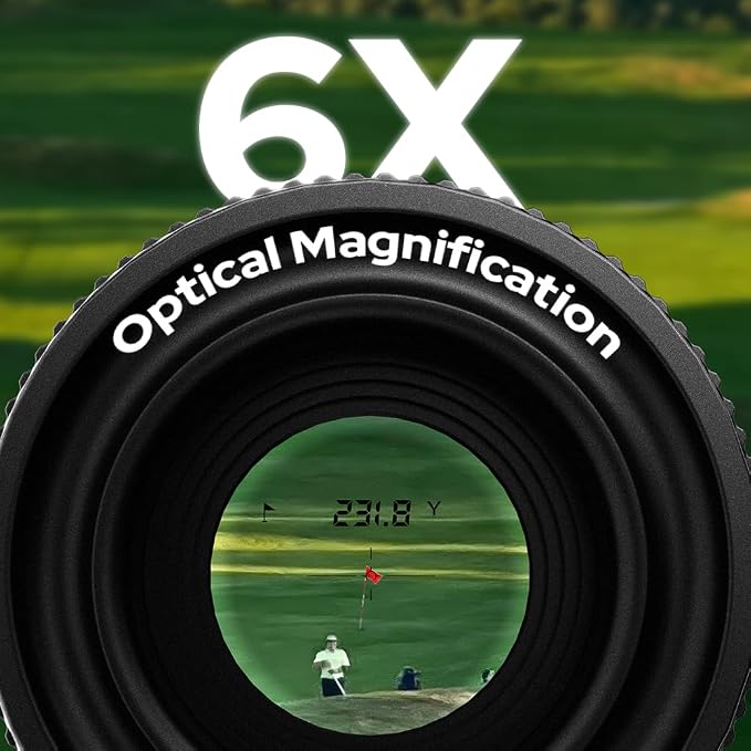 Golf Rangefinder with Slope and Pin Flagpole Lock Vibration, 1200 Yards Range Finder, External Slope Switch, Golf Tournament Legal, Rechargeable Battery, Magnetic Stripe, 6X Magnification-Blue