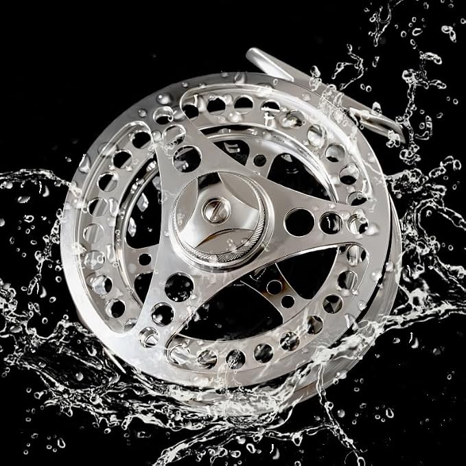 EX-ALC Fly Reel 3/4 5/6 7/8 9/10WT CNC Machined Large Arbor Aluminum Fly Fishing Reels Silver/Gunsmoke Fly Reels