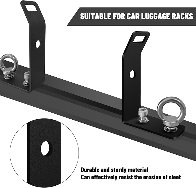 Load Stops Replacement T-Slot Truck Cross Bar,304 Stainless Steel Covered with Black Coating Roof Rack Cross Bar Accessories for Ladder Firewood Skis Snowboard Kayak Skateboard Surfboard 4Pack