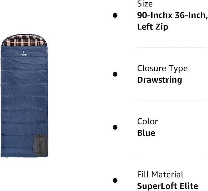 Teton Celsius XL, 25F, 20F, 0F Degree Sleeping Bags, All Weather Warm Sleeping Bag for Adults and Kids, Camping Season, Compression Sack Included