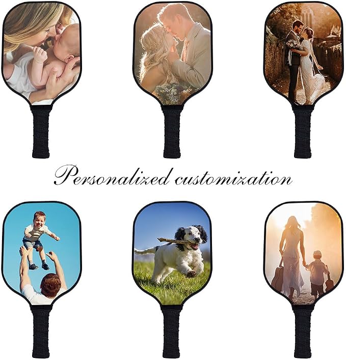 Custom Padded Pickleballs Paddle Cover with Photo Text Logo, Personalized Neoprene Cover Paddles Case Customize Rackets Cover, Fits Most Paddles, 8.5x11.5 Inches