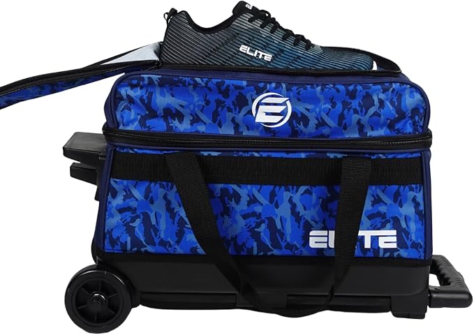 ELITE Basic Bowling Bag Double (2) Ball Roller with Rolling Wheels