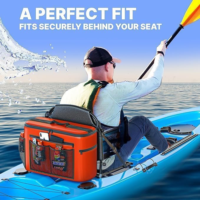 TidyFriend Kayak Cooler Behind Seat, Waterproof Cooler for Kayaking, Kayak Accessories Cooler Bag, Compatible with Lawn Chair Seat, Portable Ice Chest, Keeps Drinks Cold, Travel, Beach, Lunch