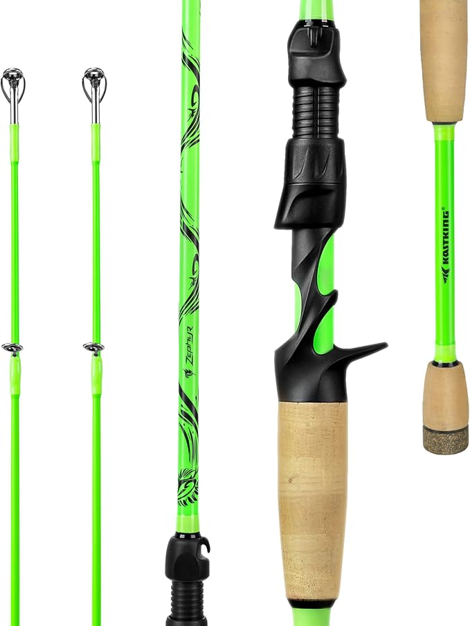 KastKing Zephyr Dual Tip Spinning & Casting Fishing Rods, Green | Lightweight IM6 Graphite Rod, Dual Tips Section for Different Powers, Built-in Hook Keeper, PTS Power Transition System
