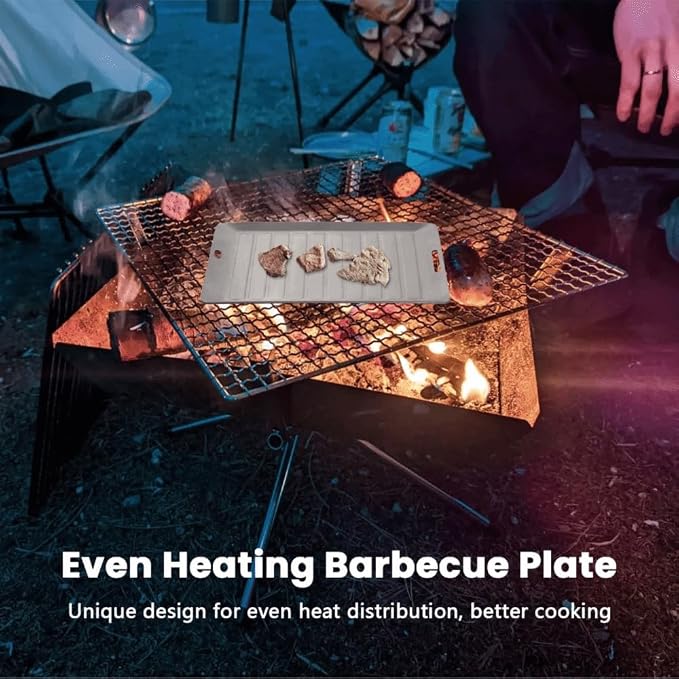 Camping Grill Pan 7.87x5.12 Inch – Ultralight Non-Stick Outdoor Cookware for Backpacking and Picnics, Matte Finish for Easy Food Release and Cleaning