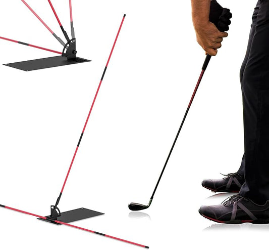 Golf Alignment Sticks - Golf Sticks Alignment Holder Plate, Golf Alignment Rods Aid for Aiming, Putting, Full Swing Trainer, Posture Corrector Golf Training aid