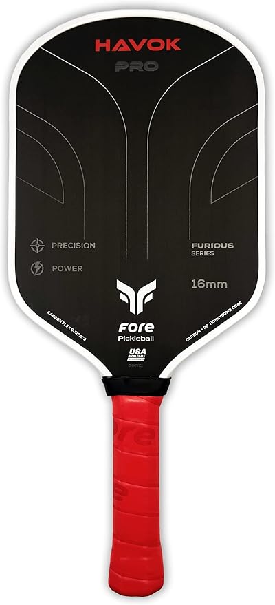 Havok Pro Pickleball Paddle: Carbon Fiber Surface for Enhanced Power, Precision and Maximum Spin - Large Sweet Spot and USAPA Approved