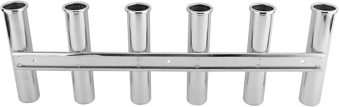 YaeMarine Fishing Rod Holder 316 Stainless Steel Fishing Rod Rack 3Tube/4Tube/5Tube/6Tube Mirror Finish for Marine Boat Yacht Camper