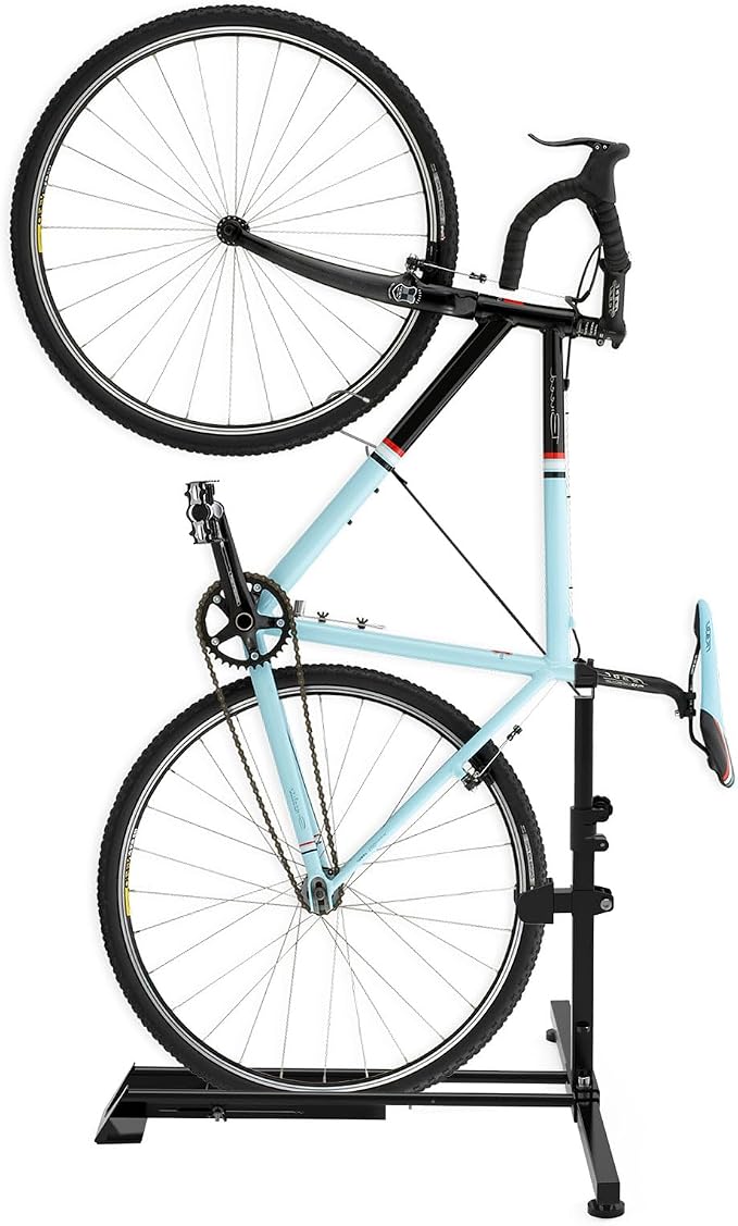 Bike Stand,Vertical Bike Rack Bicycle Floor Stand for Garage Storage, Indoor ,Outdoor and Apartment Space-Saving Rack with Adjustable Upright Design