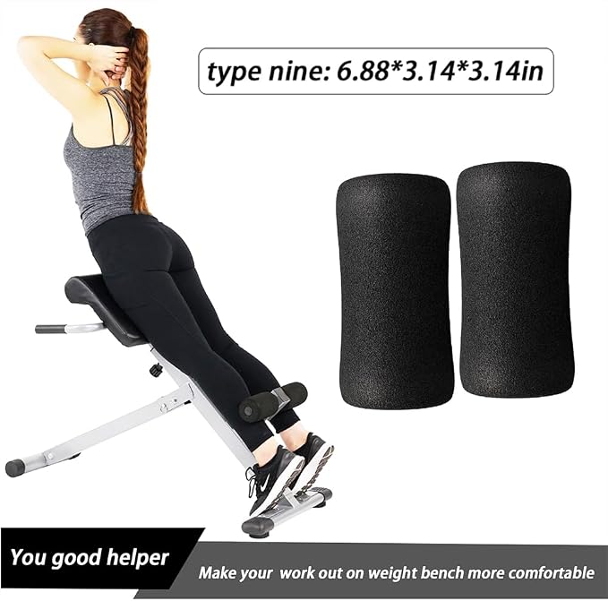 Foot Foam Pads Rollers(6.88 * 3.14 * 3.14in) for Exercise Machine, Inversion Table, Workout Bench, Sits Ups Replacement Parts, Home Gym Accesories
