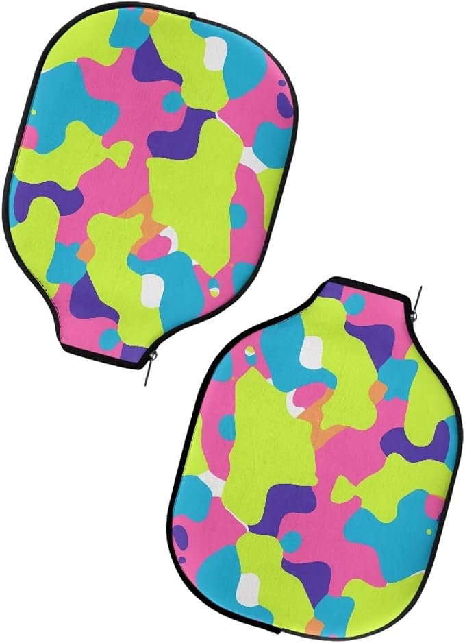 Blue Camo Corgi Pattern Print Pickleball Paddle Covers Only Paddles Holder Sleeve Fits Most Rackets