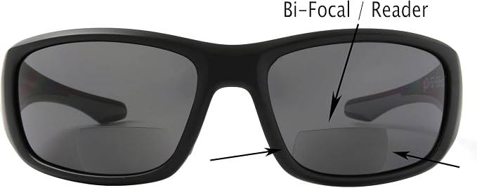 Fishoholic Polarized Bi-Focal Fishing Sunglasses with Reader Magnification (1.5x, 2.0x, 2.5x Options) and UV400 Protection