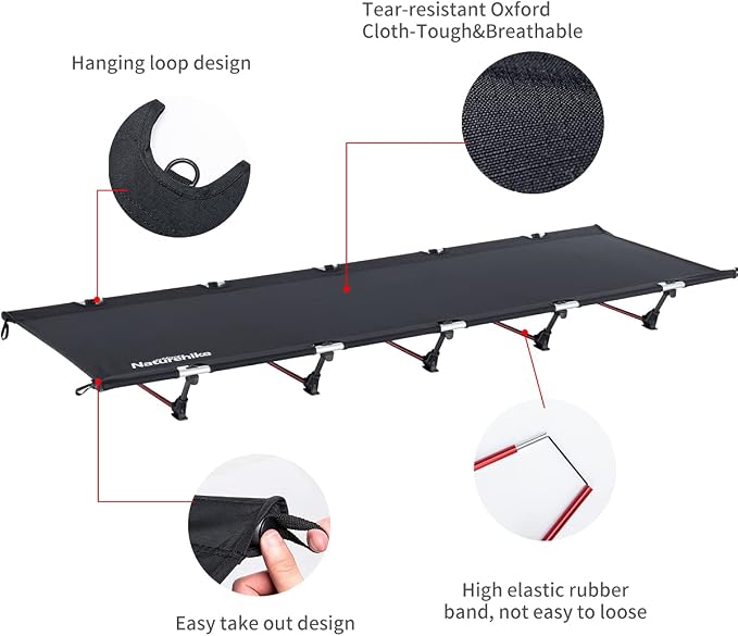 Naturehike Folding Bed Ultralight Outdoor Camping Bed Portable Single Field Camping Office Nap