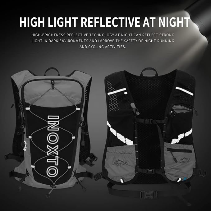 INOXTO Hydration Pack Backpack ，Water Backpack with 2L Leakproof Water Bladder, Running Hydration Vest for Man, Daypack for Cycling Motocross Climbing Trail Running