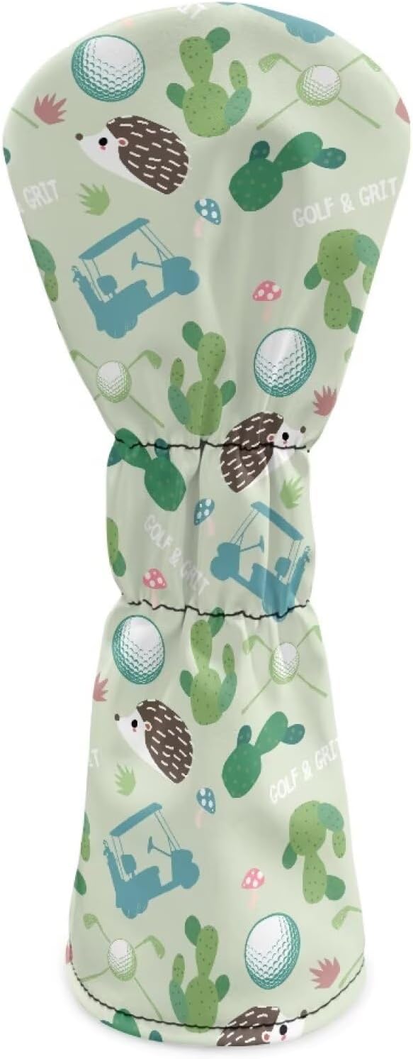 Rnyleeg Golf Club Head Covers for Women Driver Head Cover Leather Fairway Wood Headcover Hybrid Headcovers for Golf Clubs