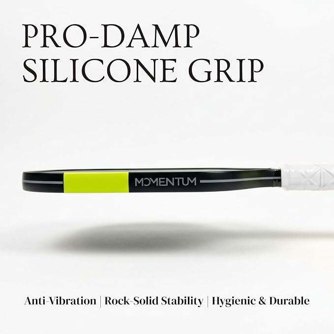 Pickleball Paddle – T700 Raw Carbon Fiber, Silicone Grip | Momentum PRO 16mm Control Core, Hyperfoam Edge