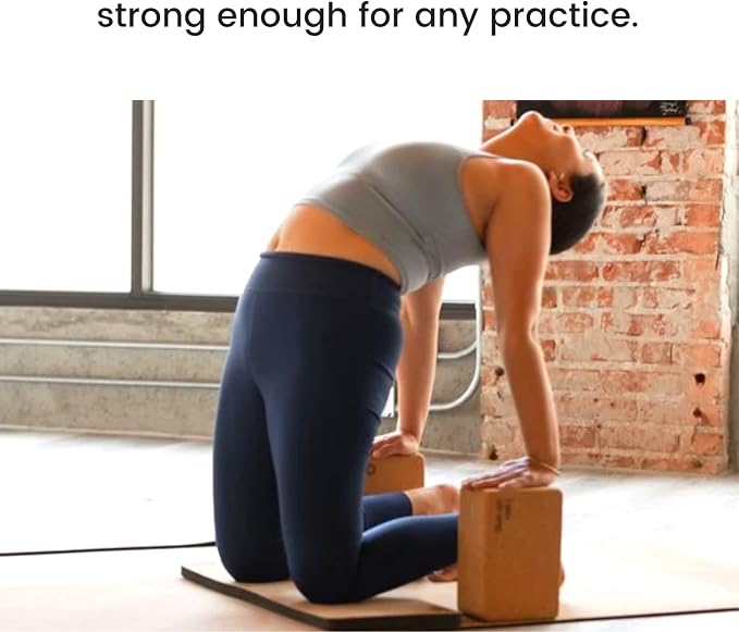 Cork Yoga Blocks 2 Pack – High Density Non Slip with Select Cork Grain for Chip-Resistant Durability | Extra Thick 4” for Support & Stability | Natural, Smooth, and Crumble Free | Body By Yoga