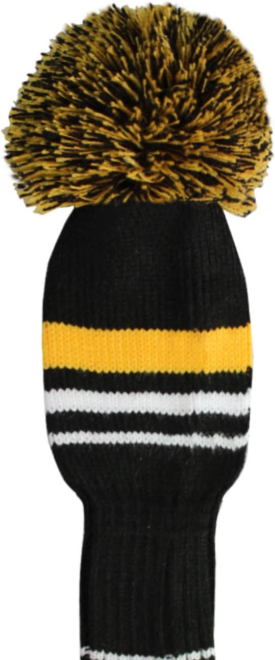 Scott Edward Golf Club Head Covers Set of 4, Acrylic Yarn Double-Layers Knitted, with Rotatable Number Tags