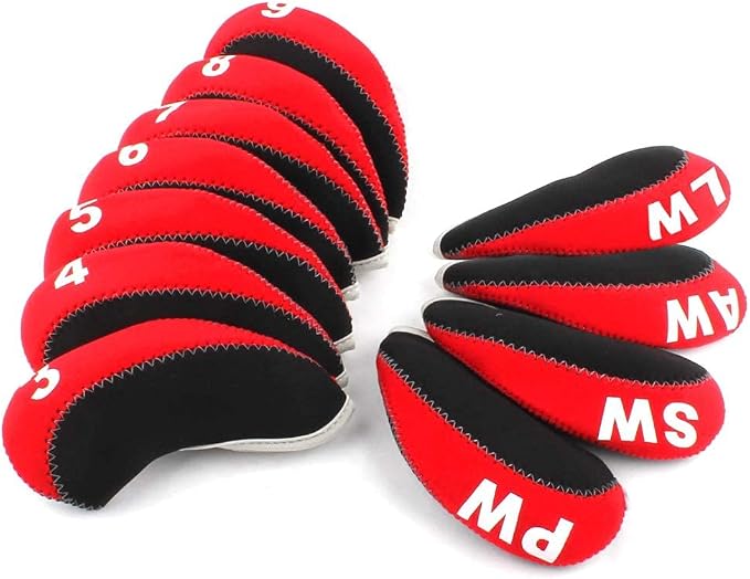 Craftsman Golf Red Headcover 11pcs/Set Neoprene Iron Headcover+ Blade Putter Head Cover