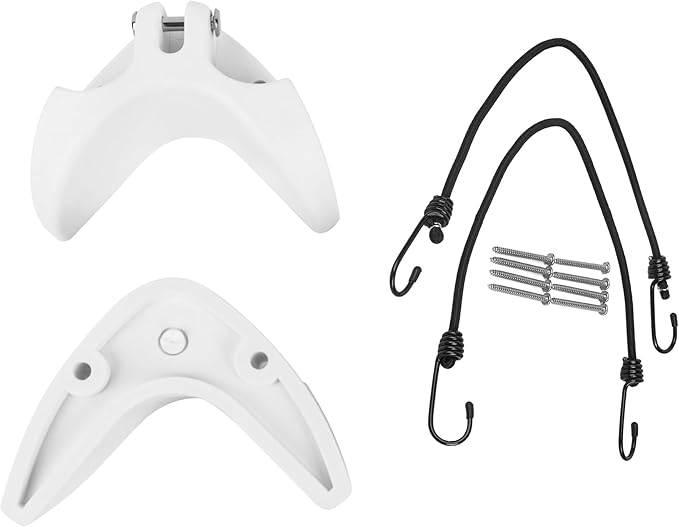Boat Cooler Mounting Kit White Universal Cooler Tie Down Kit,Fits Most Brands Secures Stops Sliding Fast Removal , Include 4 Corner Pieces, 2 Quick-Connect Stretch Straps