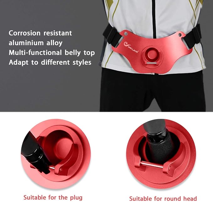 SANLIKE Fishing Belt Fight Belt Adjustable Aluminum Waist Fighting Belt Rod Holder Stand-up Fishing Belt