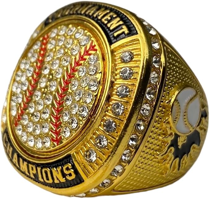 Legacy Rings 1 or 12 Pack Softball Baseball Championship Trophy Ring Tournament Champions or Finalists Gold-Tone