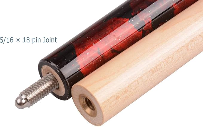 Ergonomic Design 13mm Tip 58" Maple Pool Cue Stick Kit with Hard Case
