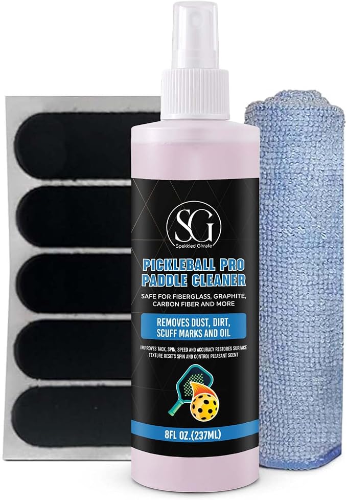 Pickleball Paddle Cleaner Spray - Removes Dirt, Ball Residue, Scuff Marks- EPA Safer Ingredients, Pickleball Accessories, Pickleball Gifts, Presidents Day Deals - 8 FL Oz
