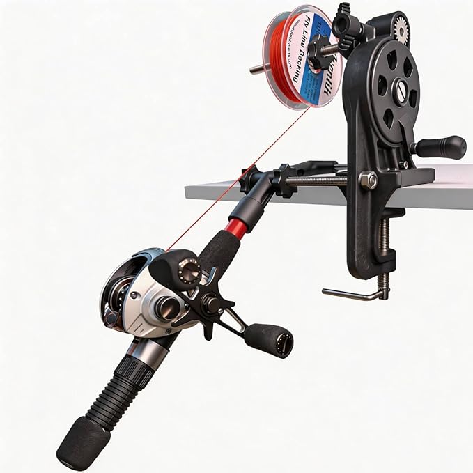 Fishing Line Spooler Winder Machine - 5:1 High Speed Gear Ratio Fast Winding, Two-Way Unwinding Function, Single-Point Quick Mount, Compatible with Spinning Casting Trolling Reels