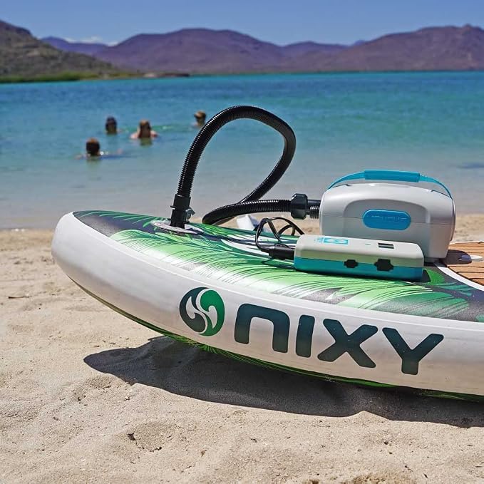 Ventus SUP Pump, iSUP Electric Air Pump for Inflatable Stand Up Paddle Boards by NIXY, 1-20PSI High Pressure, 12V Dual Stage and Auto-Off Function - 7 Nozzles Great for Inflatable SUP, Kayak, and More