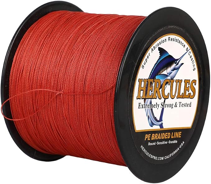 HERCULES Cost-Effective Super Strong 4 Strands Braided Fishing Line 6LB to 100LB Test for Salt-Water, 109/328 / 547/1094 Yards (100M / 300M / 500M / 1000M), Diam# 0.08MM - 0.55MM, Hi-Grade